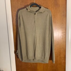 Tommy Bahama EUC beige quarter zip pullover knit sweater Size Large
